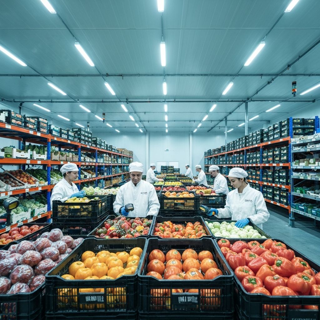Operación de productos frescos en almacén