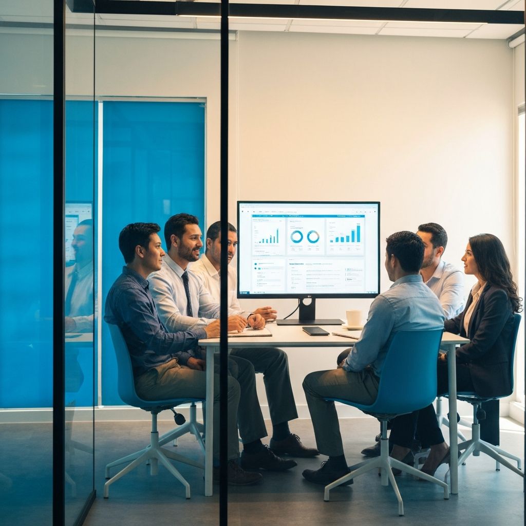 Equipo de consultoría en sesión de trabajo