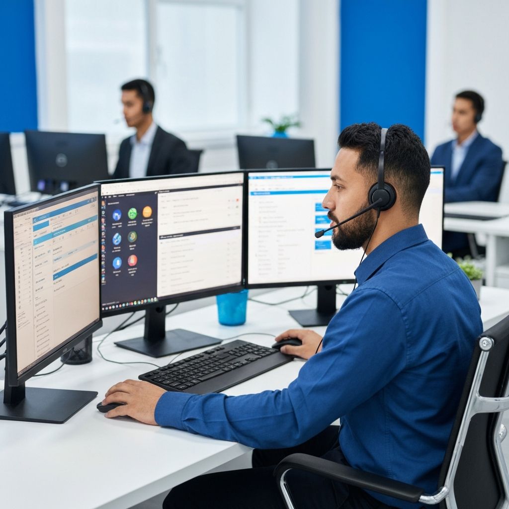 Equipo de soporte atendiendo al cliente